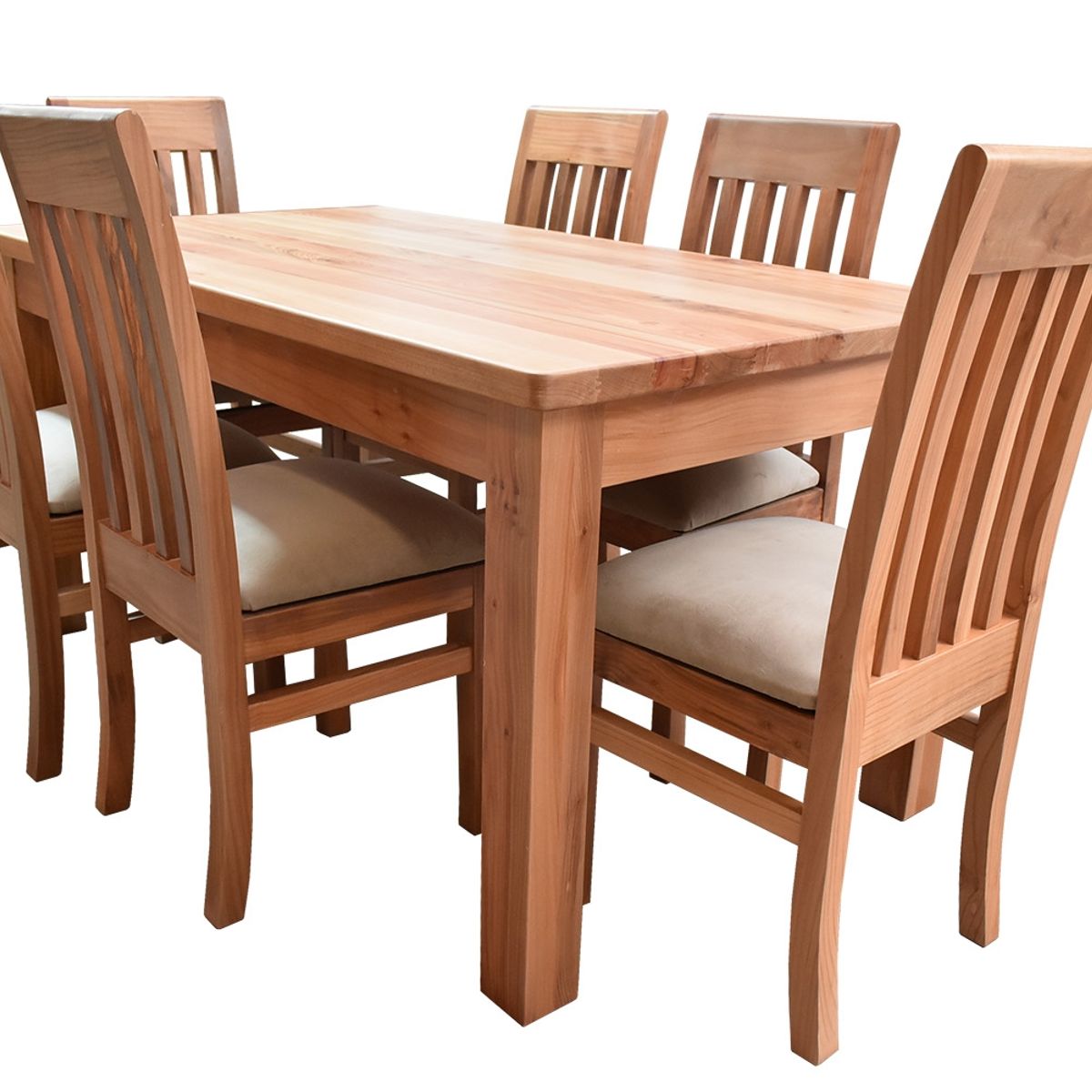 MUEBLES NATIVA - Comedor Nativo 90x160 6 Sillas Italia Beige