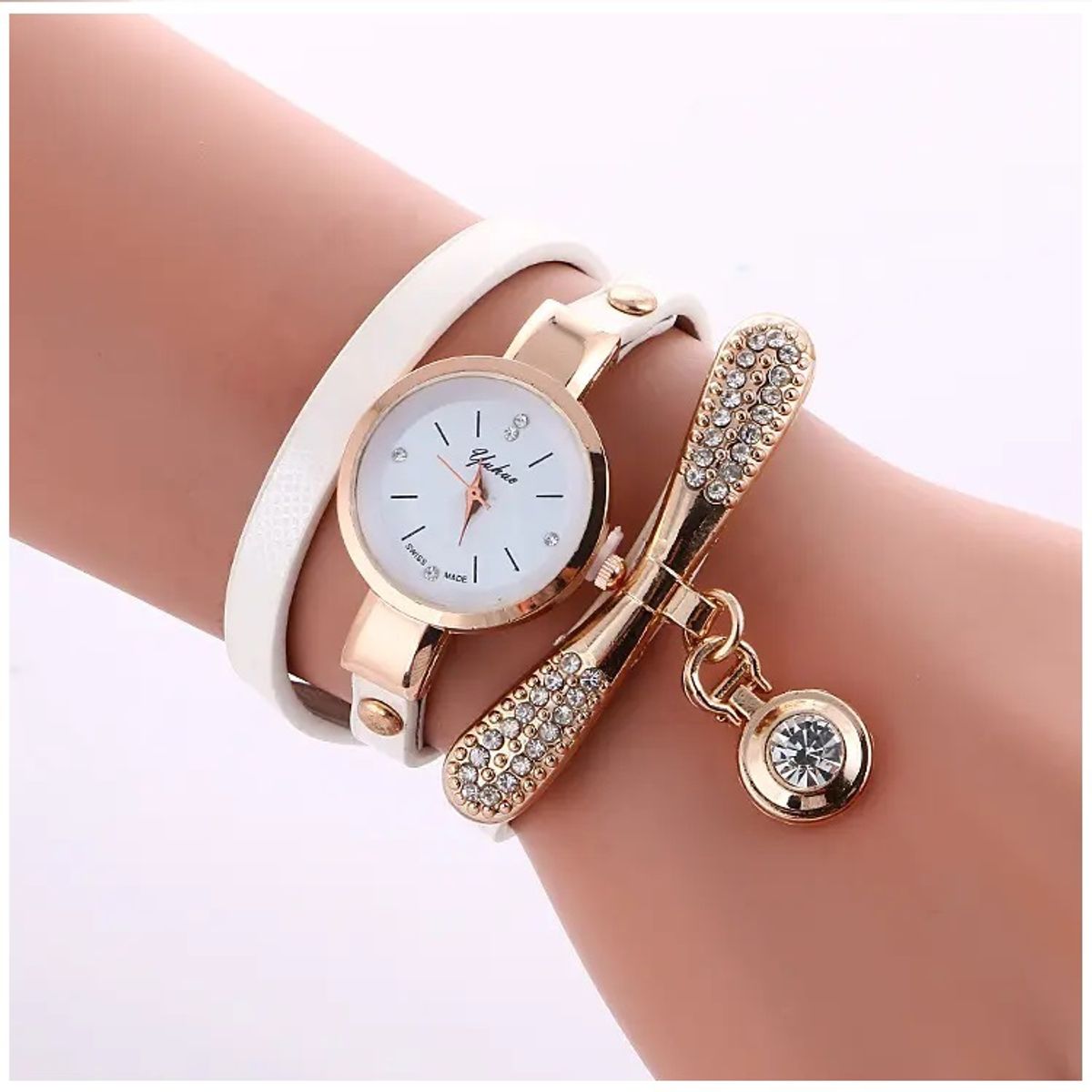 GENERICO - Reloj de lujo Personalizado para Mujeres con Incrustaciones y Pulsera