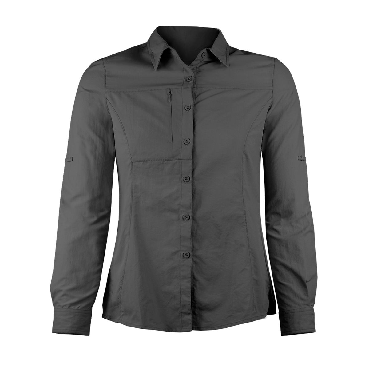 ANDESLAND OUTDOOR APPAREL - Blusa Trekking Ripstop Manga Larga UPF50 Fénec Grafito Mujer.-