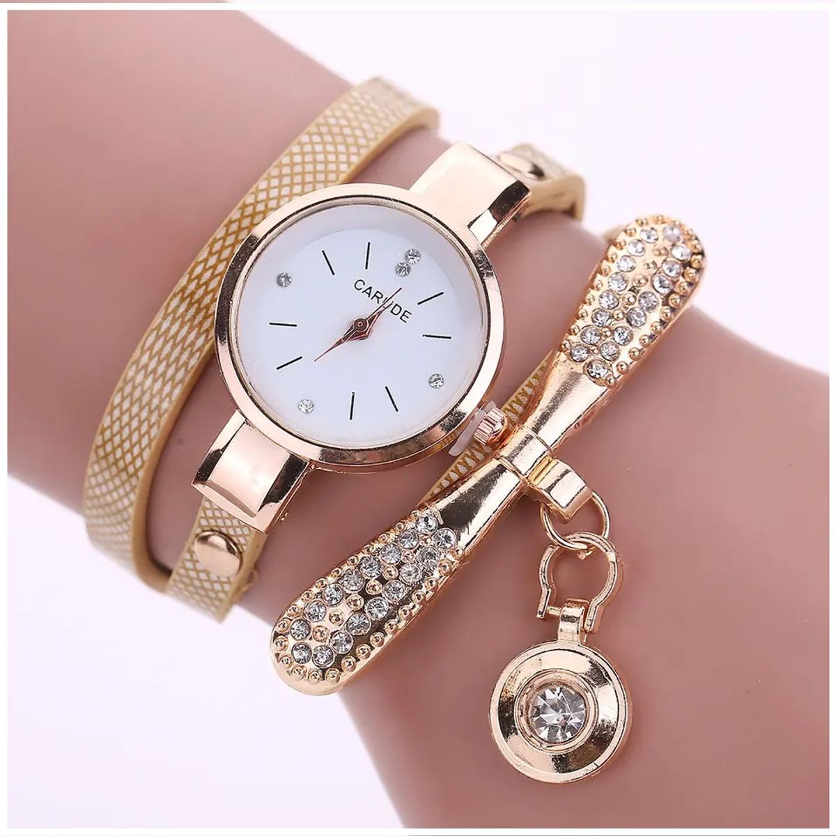 GENERICO - Reloj de lujo Personalizado para Mujeres con Incrustaciones y Pulsera