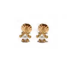JOYAS MYTOKE - Aros Bebe Perla Cultivada Pistilo Oro 18 Kilates Garantizados