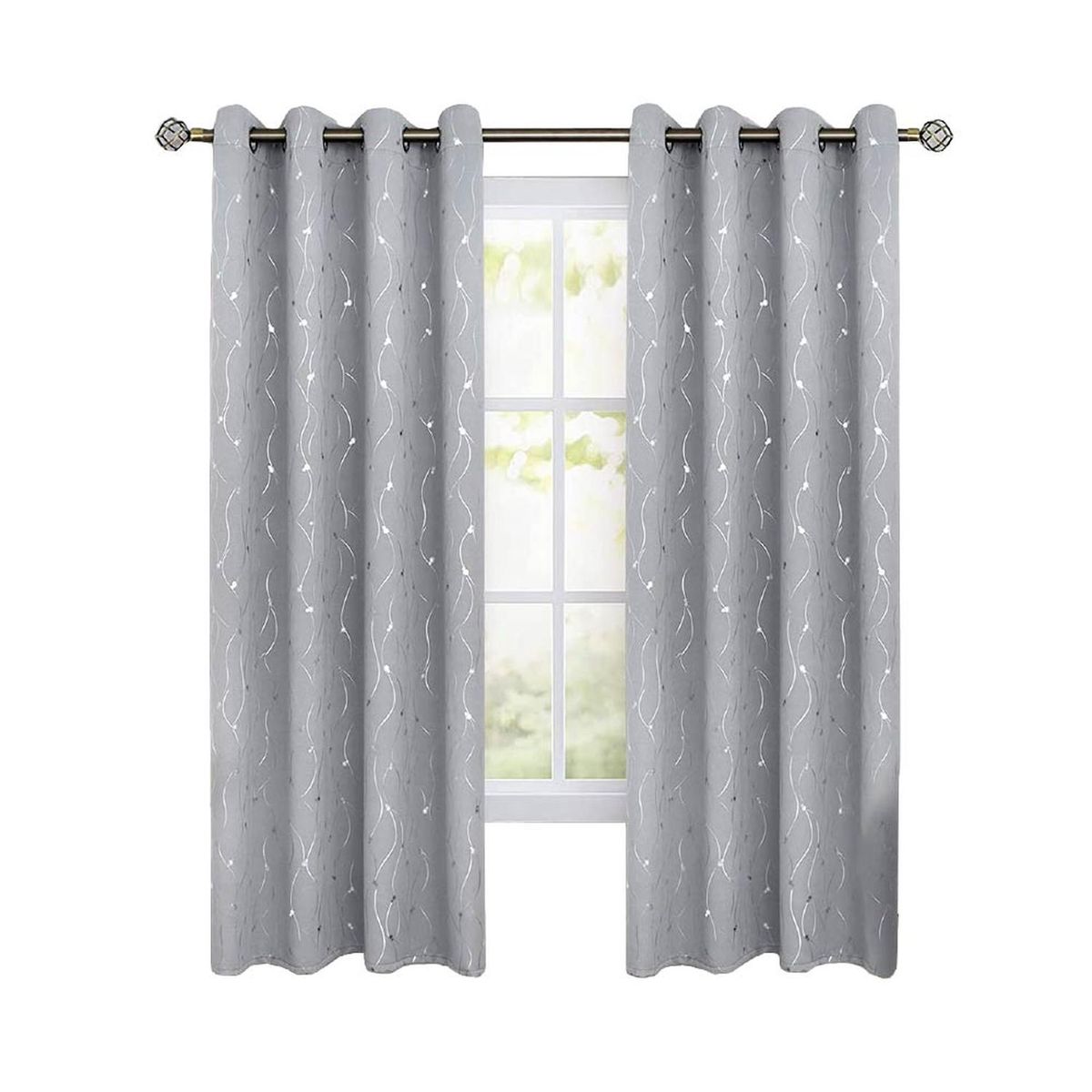 CASATUA - Cortina Blackout 95%, Son 2 Paños De 140x220cm CasaTua - Gris