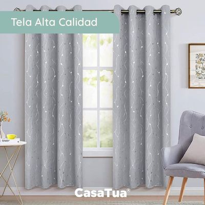 Imagen 2 del producto Cortina Blackout 95%, Son 2 Paños De 140x220cm - Gris