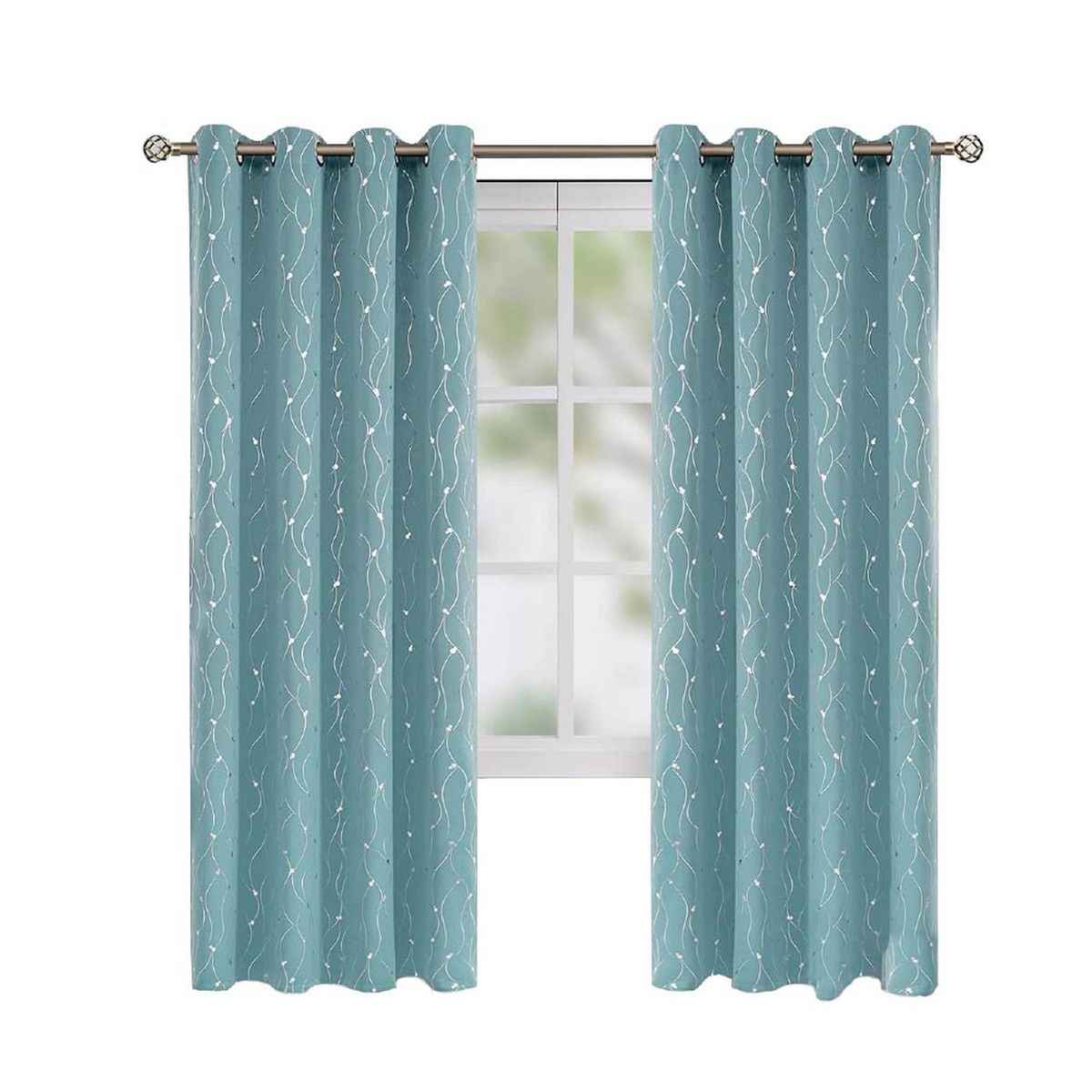 CASATUA - Cortina Blackout 95%, Son 2 Paños De 140x220cm CasaTua - Turquesa