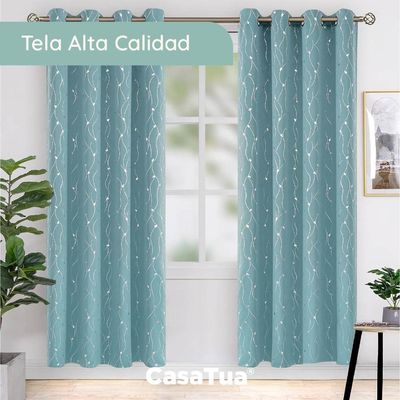 Imagen 2 del producto Cortina Blackout 95%, Son 2 Paños De 140x220cm - Turquesa