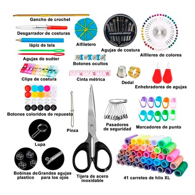 GENERICO - Set De Costura Estuche Con 206 Piezas