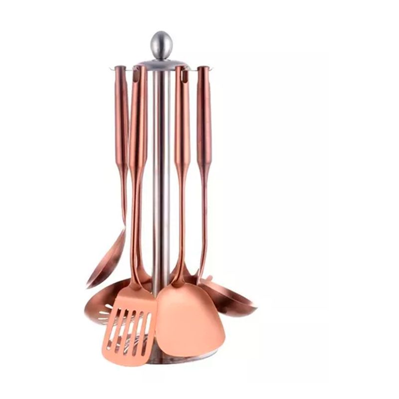 GENERICO - Set Utensilios 7 Piezas De Cocina Acero Inoxidable Cobre