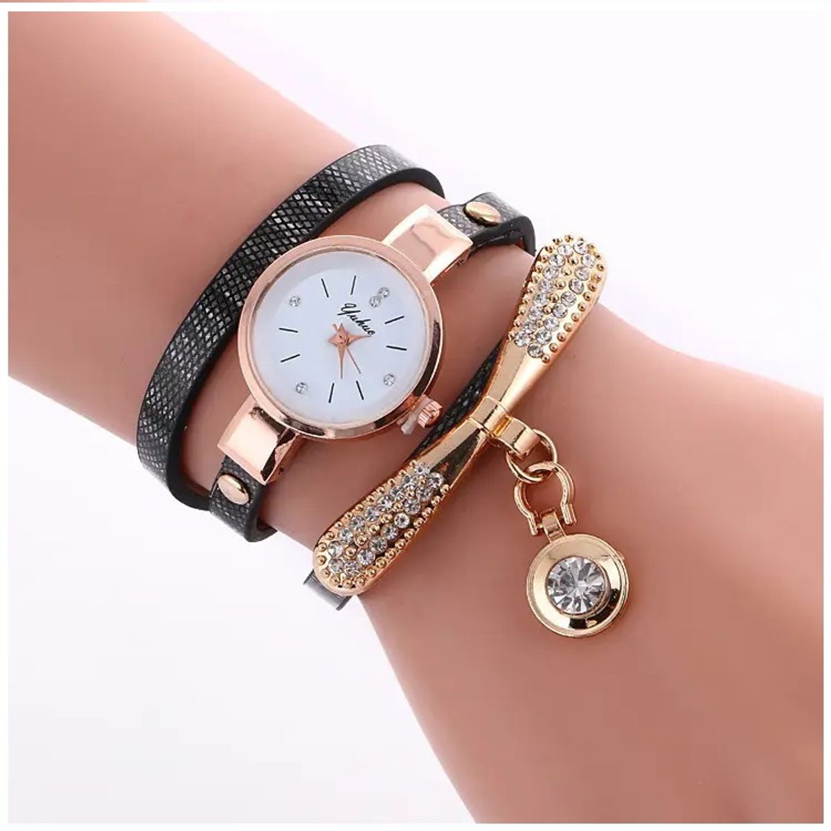 GENERICO - Reloj de lujo Personalizado para Mujeres con Incrustaciones y Pulsera
