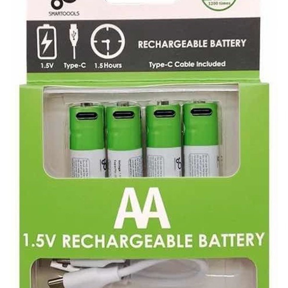 GENERICO - Pack 4 Pilas Aa Ion Litio Recargables Usb.