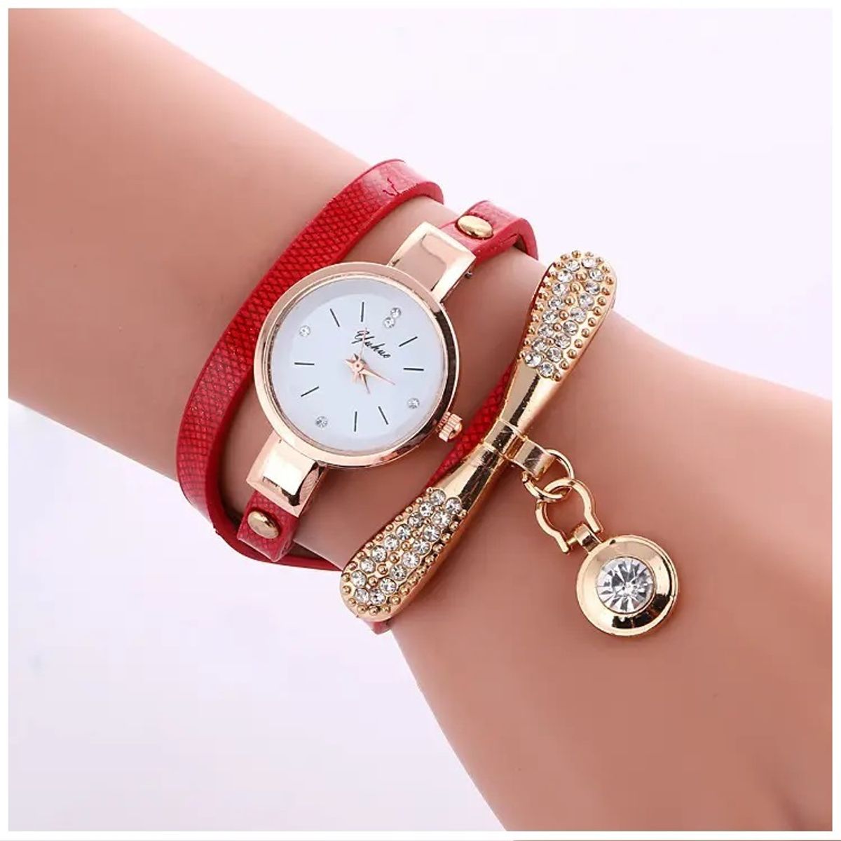 GENERICO - Reloj de lujo Personalizado para Mujeres con Incrustaciones y Pulsera