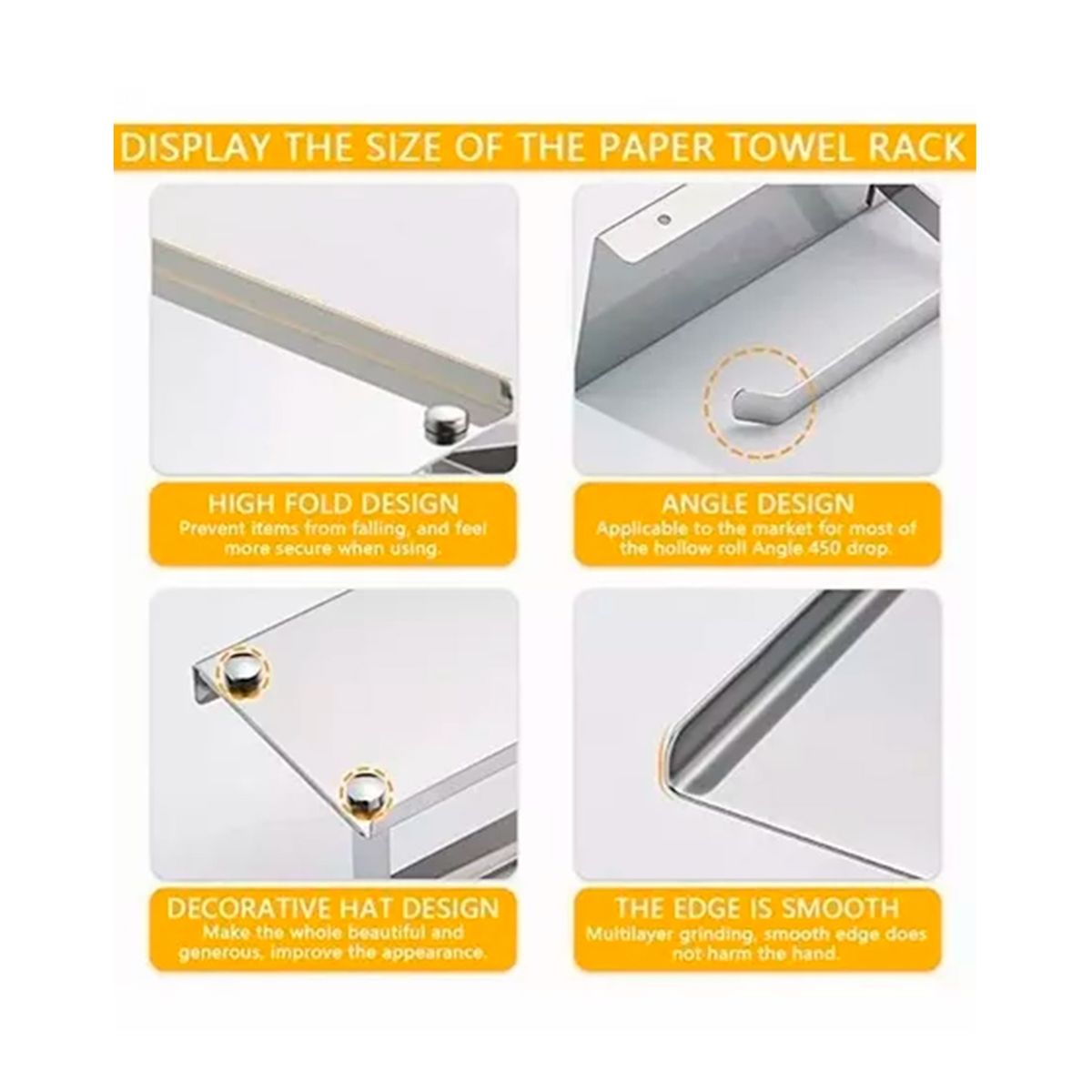 GENERICO - Porta Papel Higiénico Plateado Con Estante Plata