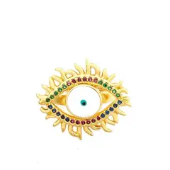 GENERICO - Anillo Rainbow Eye Baño de Oro 18K