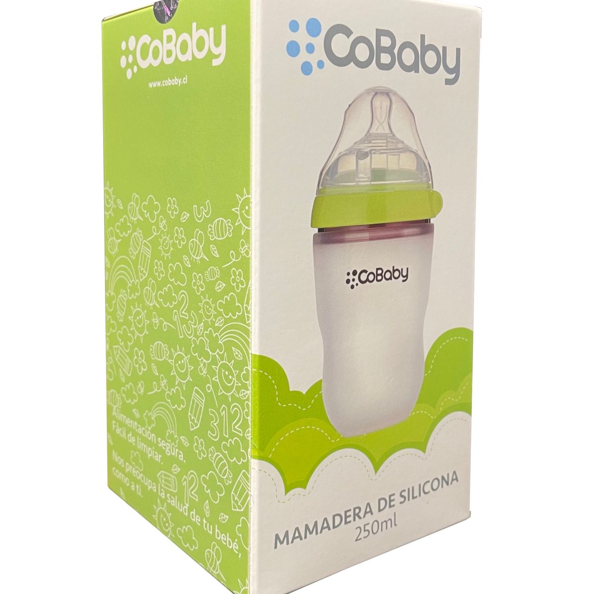 COBABY - MAMADERA SILICONA FLEXIBLE COBABY 250ml VERDE