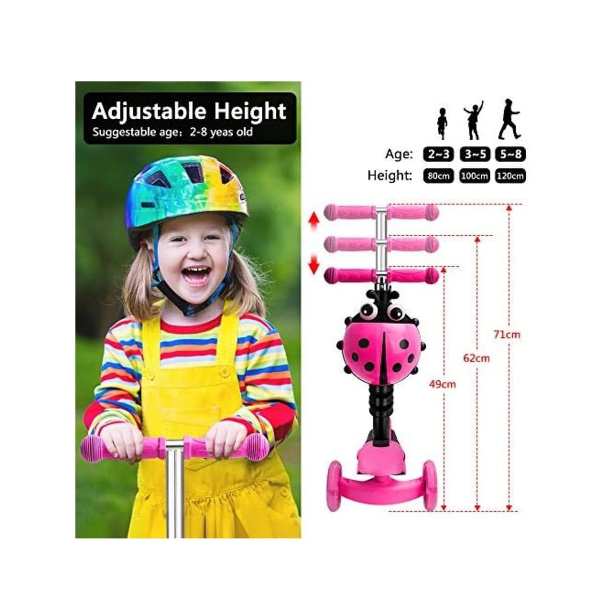 GENERICO - Scooter para niños con luces LED