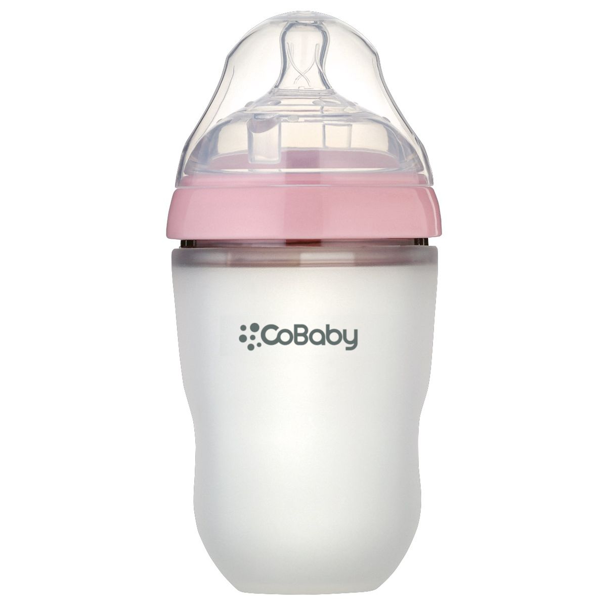 COBABY - MAMADERA SILICONA FLEXIBLE COBABY 250ml ROSA