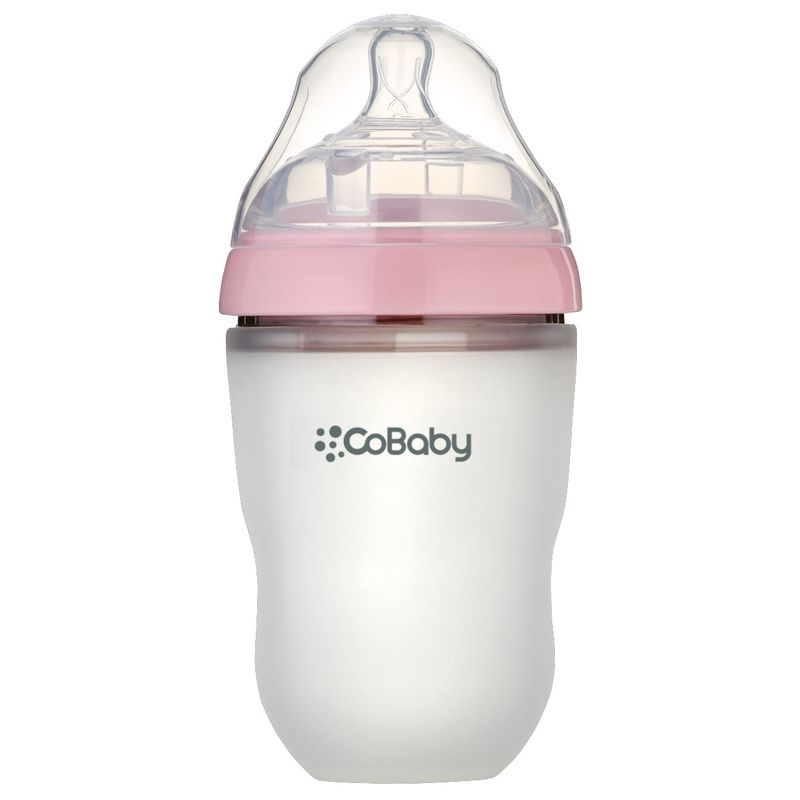 COBABY - MAMADERA SILICONA FLEXIBLE COBABY 250ml ROSA