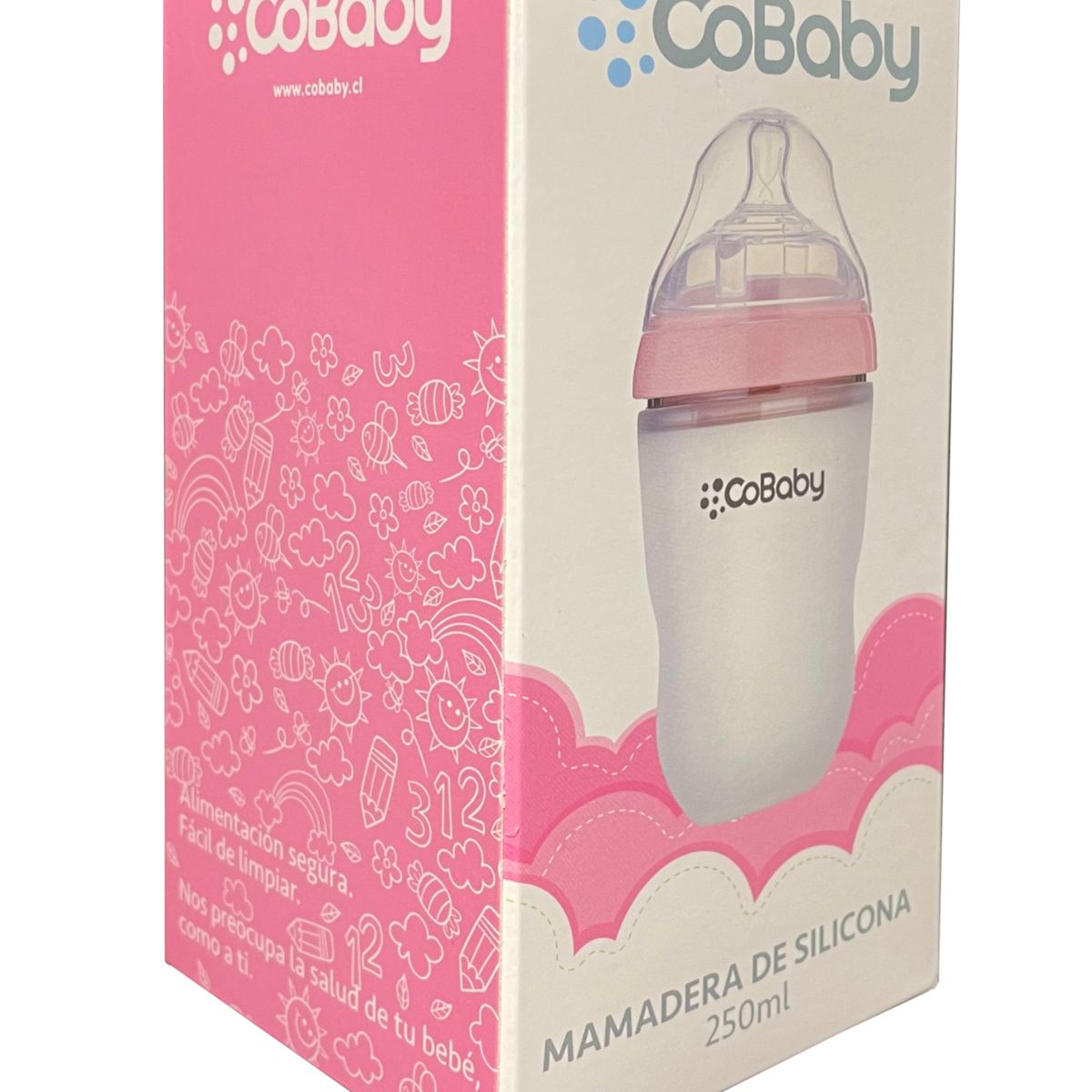 COBABY - MAMADERA SILICONA FLEXIBLE COBABY 250ml ROSA