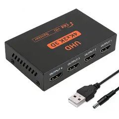 GENERICO - Splitter Hdmi 1x4 4k Uhd Activo 4 Salidas Amplificador 3d