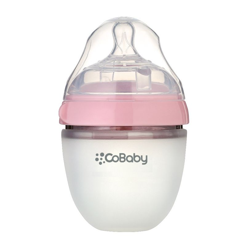 COBABY - MAMADERA SILICONA FLEXIBLE COBABY 150ml ROSA