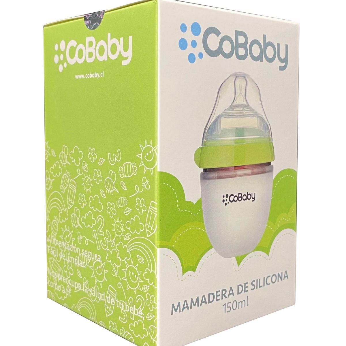 COBABY - MAMADERA SILICONA FLEXIBLE COBABY 150ml VERDE