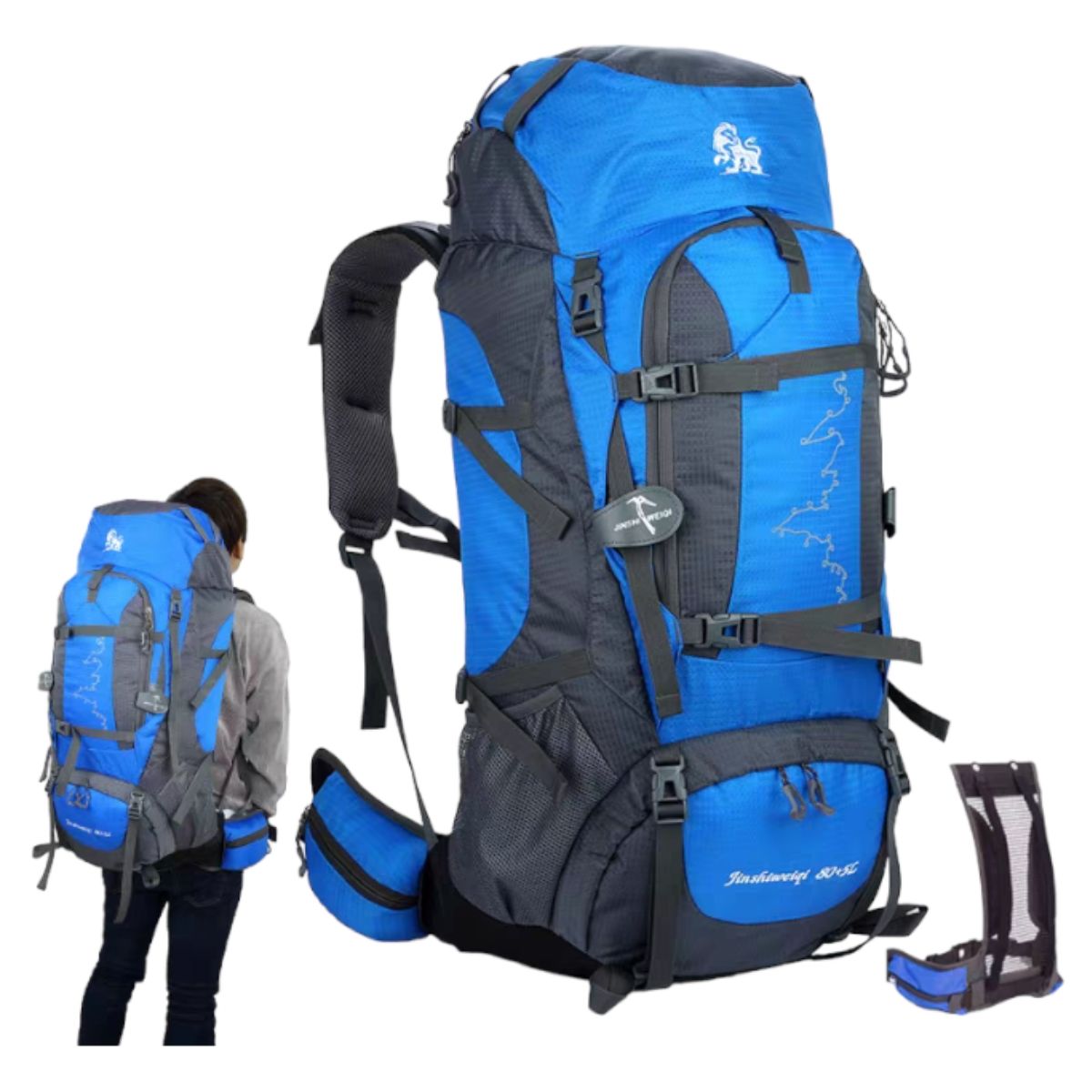 GENERICO - Mochila Impermeable Grande Para Camping Trekking Viajes De 85L