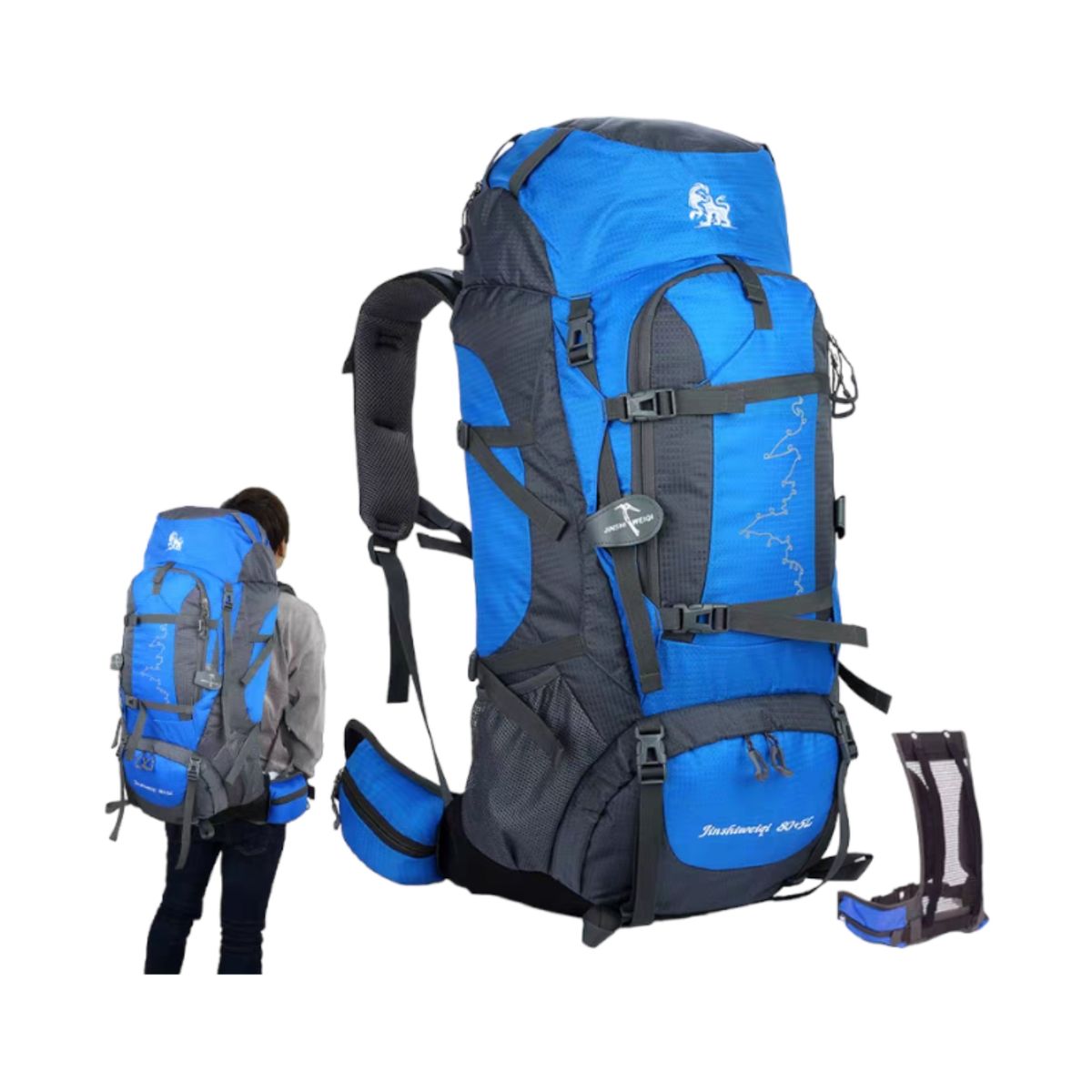 GENERICO - Mochila Impermeable Grande Para Camping Trekking Viajes De 85L