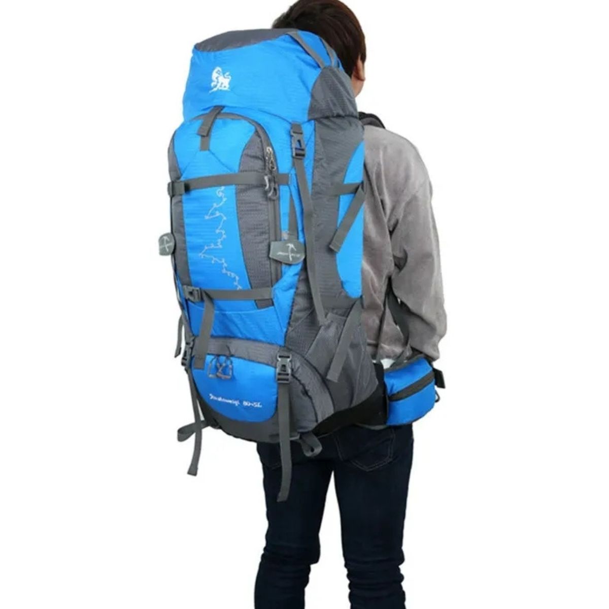 GENERICO - Mochila Impermeable Grande Para Camping Trekking Viajes De 85L