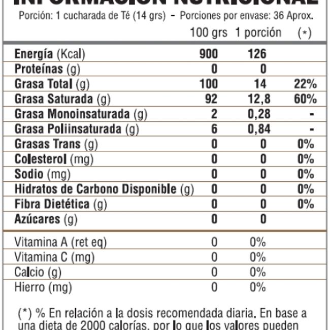 B ORGANICS - Aceite de Coco Refinado 100% Orgánico 500 ml