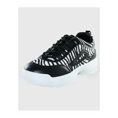 DINASTELLA - Zapatilla print Zebra Negro
