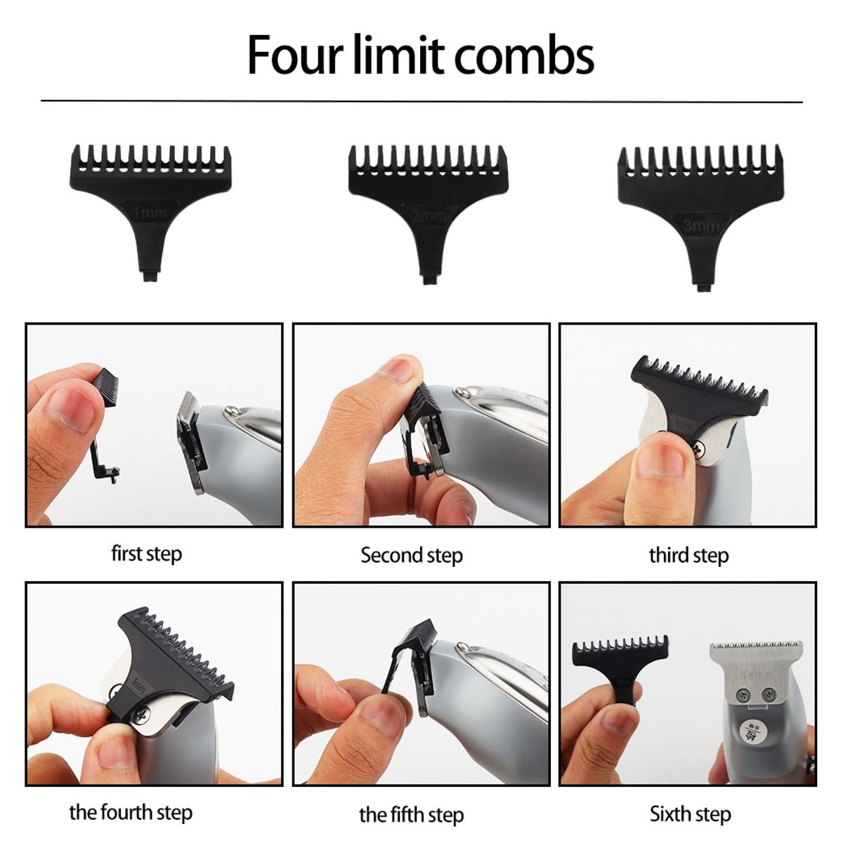 VATYERTY - Kemei-cortadora de pelo eléctrica KM-1949 Dorado