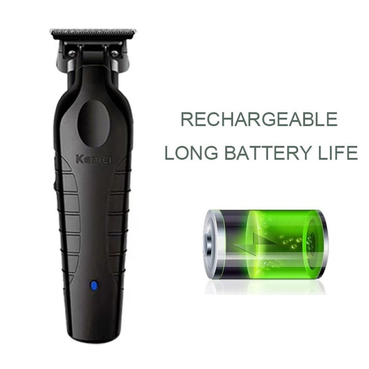 VATYERTY - Kemei-cortadora de pelo eléctrica profesional KM-2299 Negro