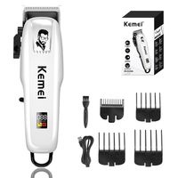 Kemei-cortadora de pelo inalámbrica profesional KM-PG809A Blanco