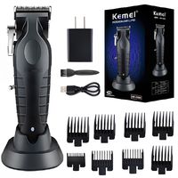 Kemei-cortadora de pelo profesional km-2296 Negro.-