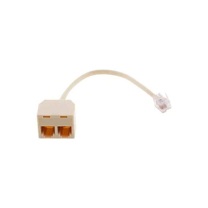 GENERICO - Adaptador Rj11 Conector Telefónico 1 Macho 2 Hembra