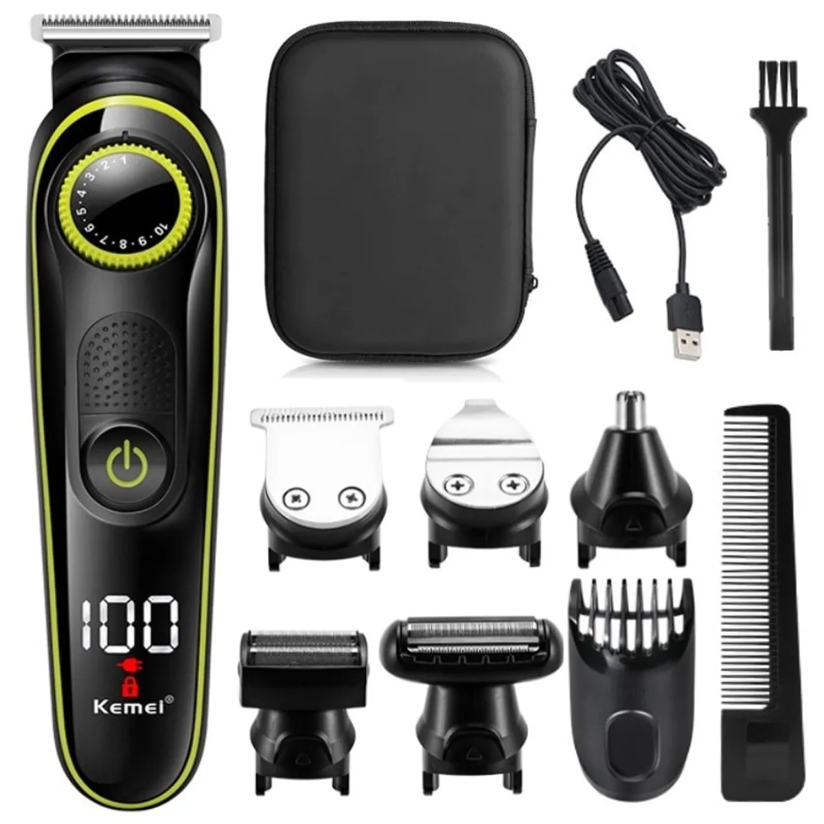 VATYERTY - Kemei-Cortadora pelo eléctrica multifuncional hombres KM-696 Negro.-