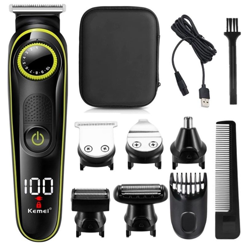 VATYERTY - Kemei-Cortadora pelo eléctrica multifuncional hombres KM-696 Negro.-