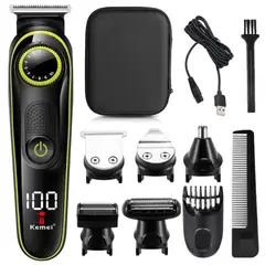VATYERTY - Kemei-Cortadora pelo eléctrica multifuncional hombres KM-696 Negro