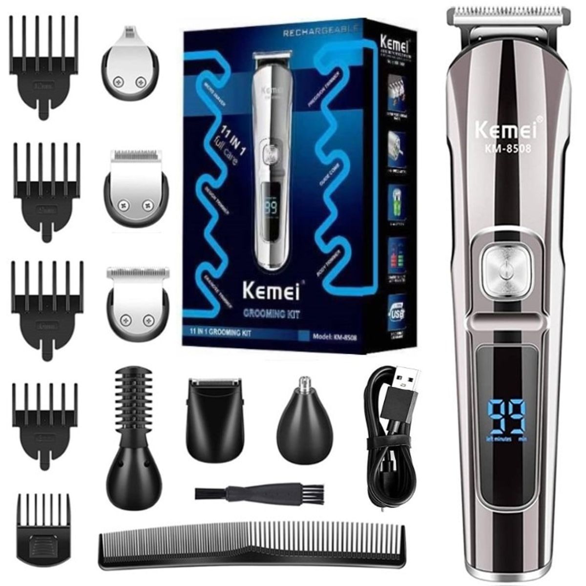 VATYERTY - Kemei-cortadora de pelo profesional multifunción KM-8508 Negro