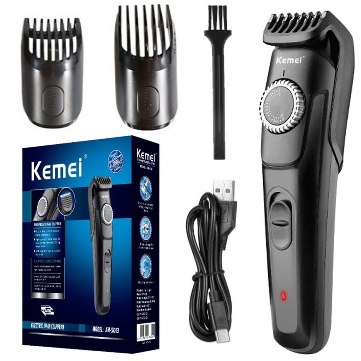 VATYERTY - Kemei-cortadora de pelo ajustable KM-5013 Negro.-