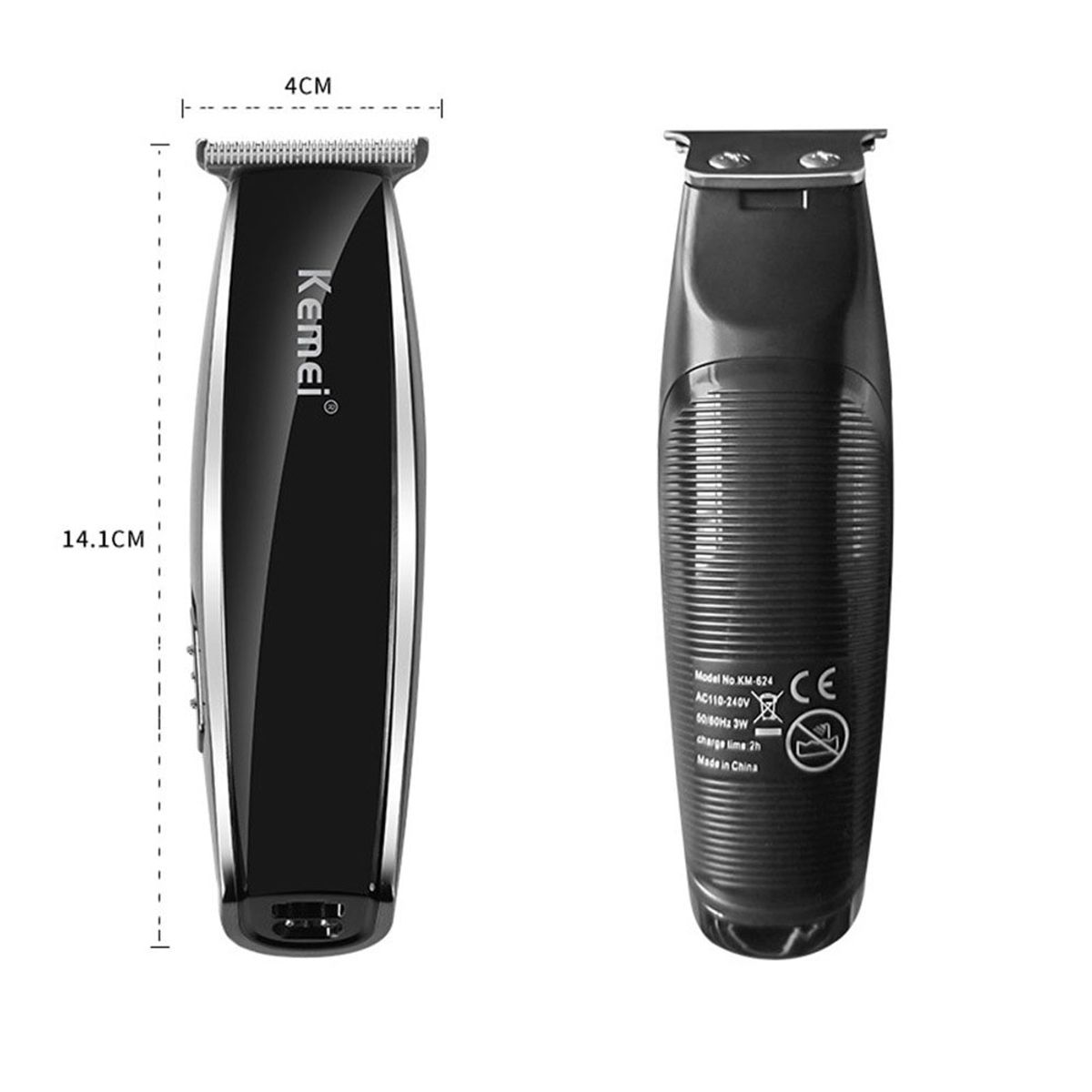 VATYERTY - Kemei-cortadora de pelo 2 en 1 KM-624 Negro