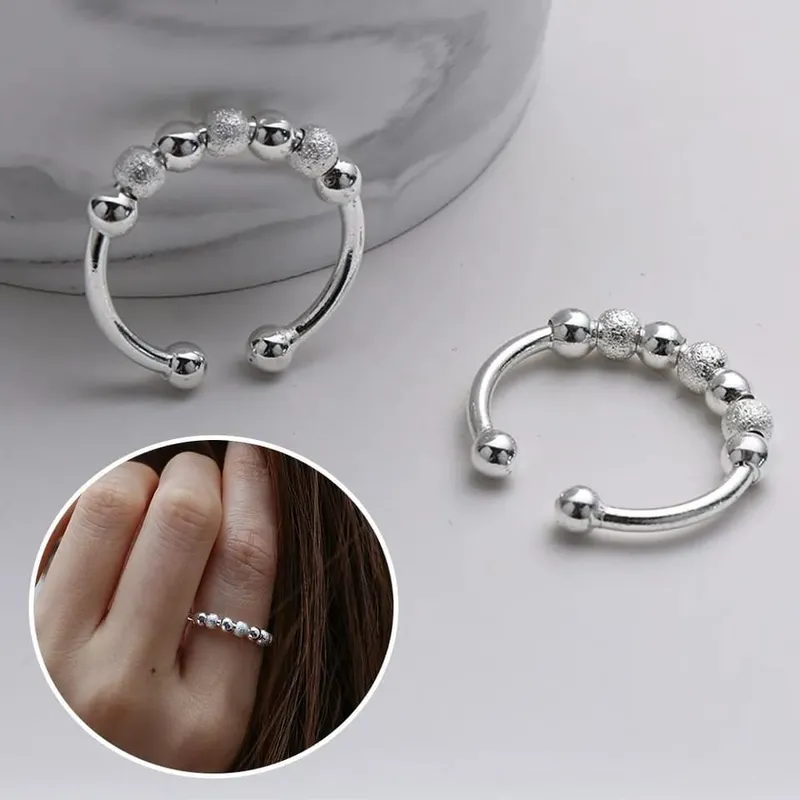 GENERICO - Anillo Antiestres Joyeria Minimalista -plata 925