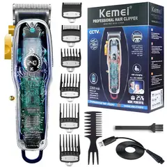 VATYERTY - Kemei-cortadora de pelo recargable por USB KM-2707PG Azul