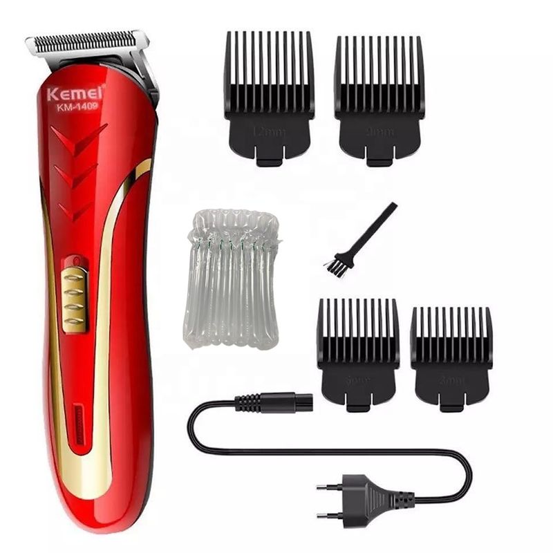 VATYERTY - Kemei-cortadora de pelo eléctrica recargable 2 en 1 KM-1409 Rojo