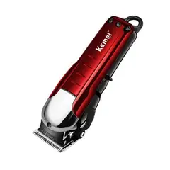 VATYERTY - Kemei-cortadora de pelo eléctrica recargable KM-2608 Rojo