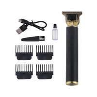 Cortadora de pelo eléctrica T9 USB para hombre Negro