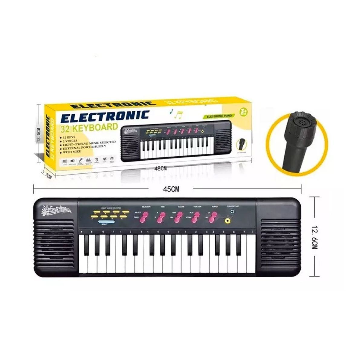 GENERICO - Teclado Musical Piano Con Micrófono 32 Teclas Para Niños
