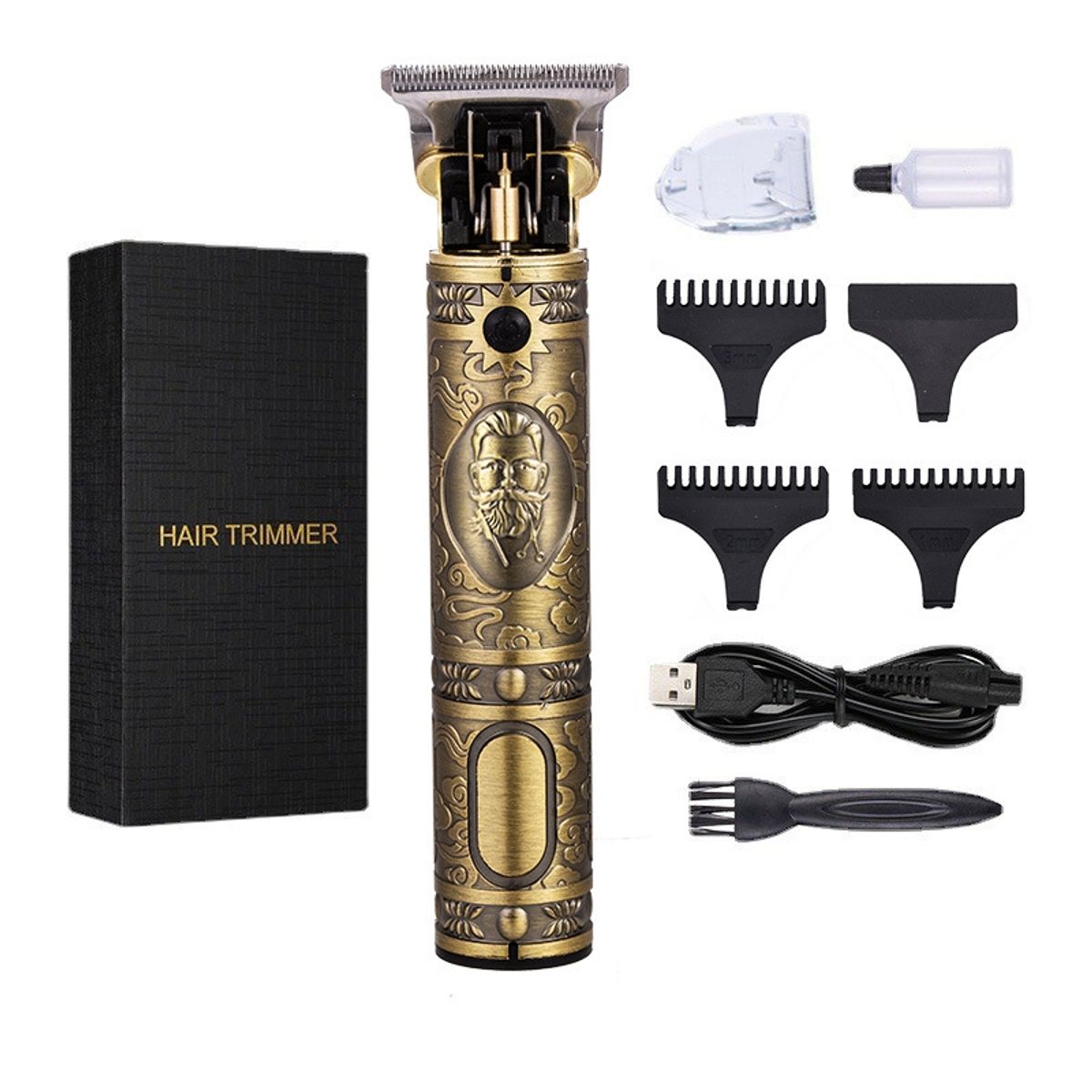 VATYERTY - Cortadora de pelo eléctrica T9 USB para hombre Dorado