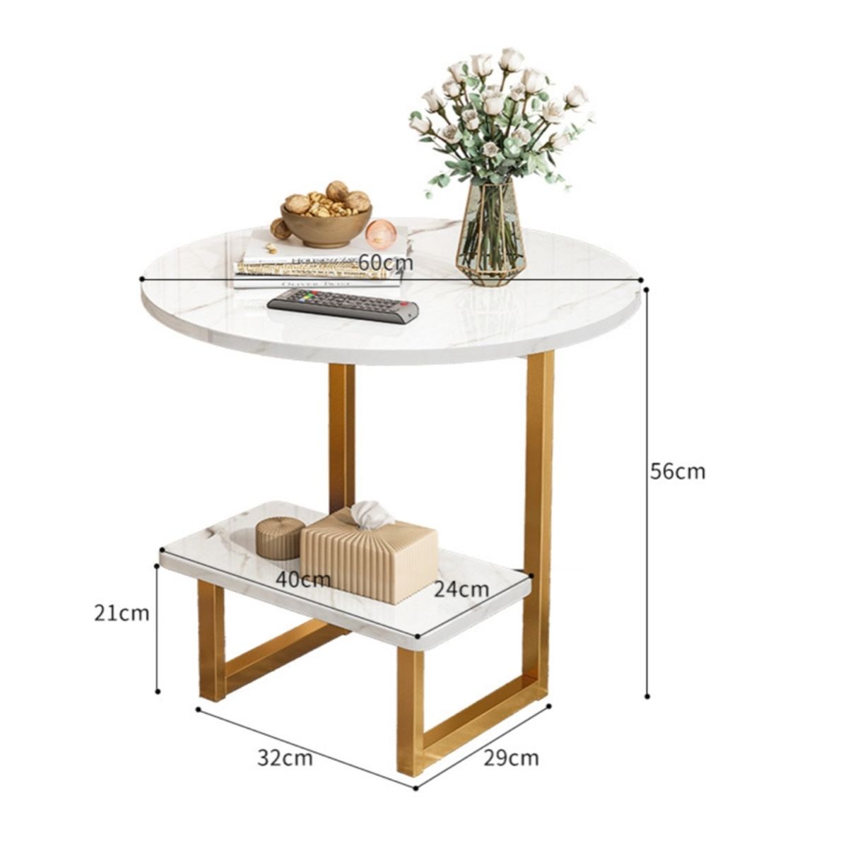 HOMER DESIGN - Mesa De Centro Redondo De Fierro Y Madera Living Vanguardia