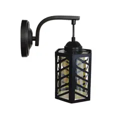 WANT - Apliqué Colgante Farol Porta E-27 Negro Incluye Ampolleta Cálida