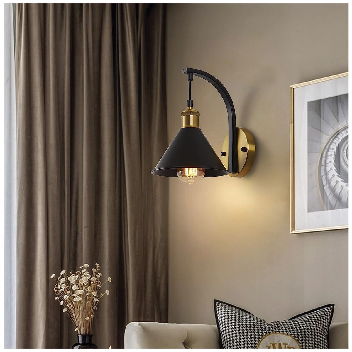 WANT - Apliqué Colgante Industrial Elegante Porta E-27 Incluye Ampolleta Fría